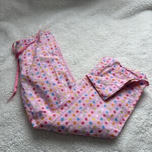 VTG Y2K MUDD Pajama Pants Pink Polka A Dots Sz S Drawstring Lounge‎ Low Raise